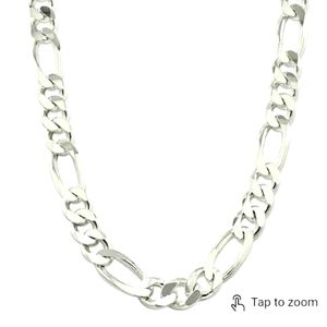 This 22-inch sterling silver 9mm Figaro Chain